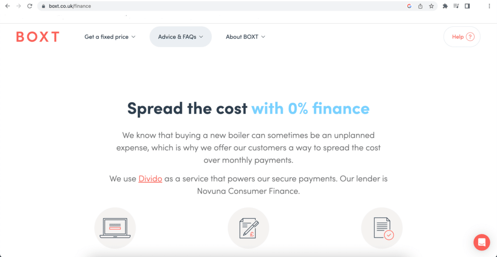 Boxt finance page
